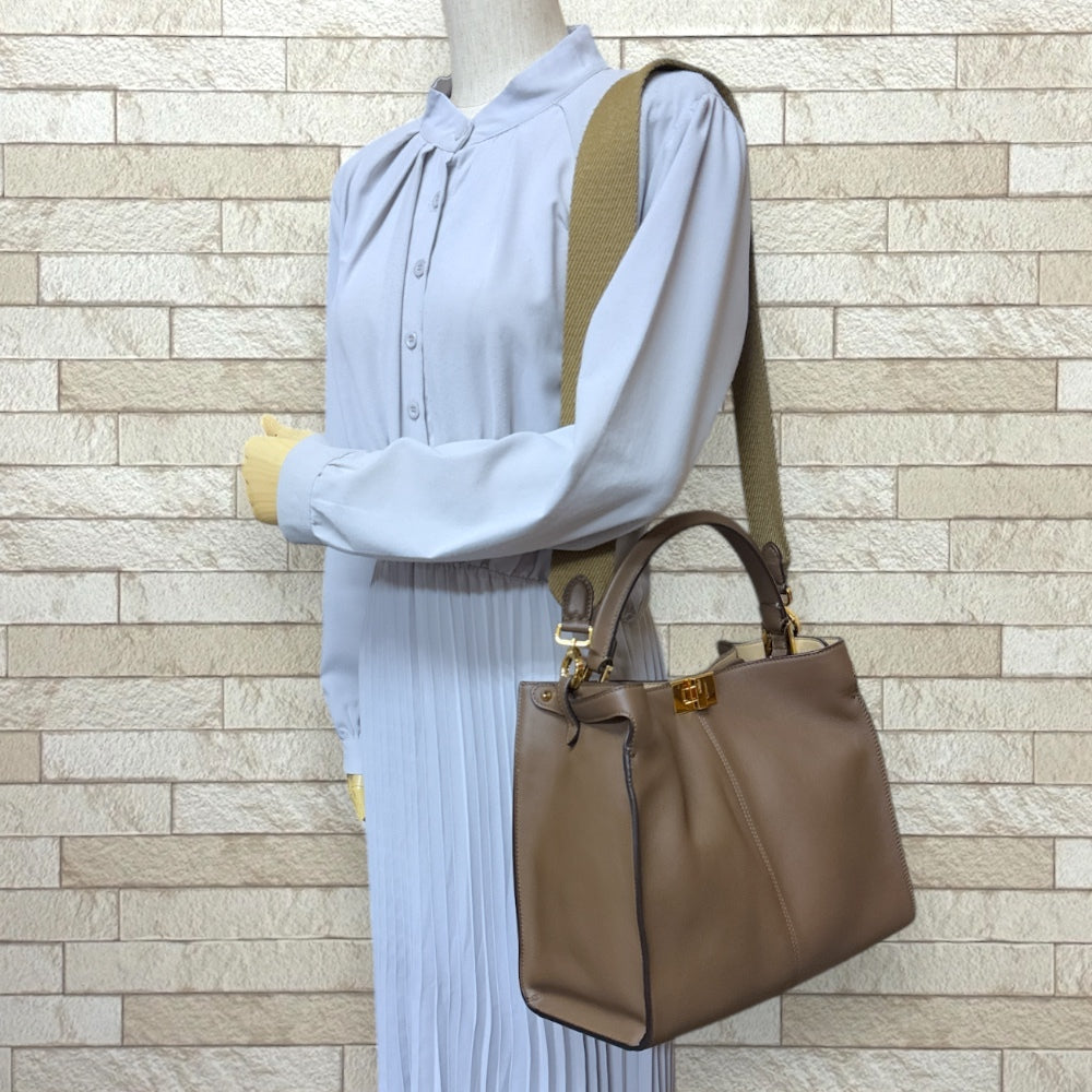 Fendi 8BN310 Shoulder Bag Leather Brown Ladies [u1179525486]
