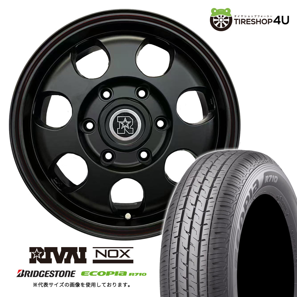 Set of 4 RIVAI NOX 15x6.0J 6/139.7+32 MBK BRIDGESTONE ECOPIA R710 185/75R15 106/104N Hiace Van Jastro - HIACE [x1188985992]