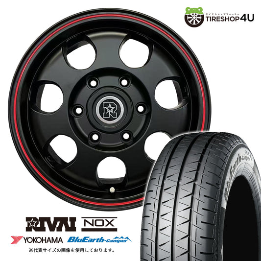 Set of 4 RIVAI NOX 15x6.0J 6/139.7+32 MBK-RL YOKOHAMA BluEarth-Camper RY55E 185/75R15 106/104N Hiace Van Just Low HIACE [l1188988990]