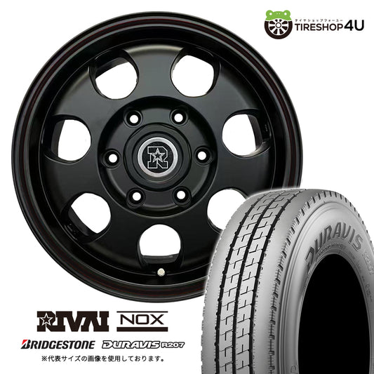 Set of 4 RIVAI NOX 15x6.0J 6/139.7+32 MBK BRIDGESTONE DURAVIS R207 185/75R15 Hiace Van Just Low HIACE [n1188981542]