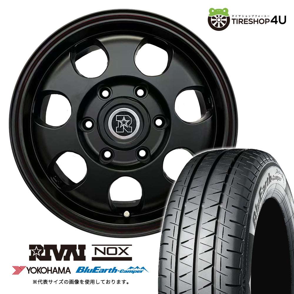 Set of 4 RIVAI NOX 15x6.0J 6/139.7+32 MBK YOKOHAMA BluEarth-Camper RY55E 185/75R15 106/104N Hiace Van Jas Toro HIACE [x1188994701]