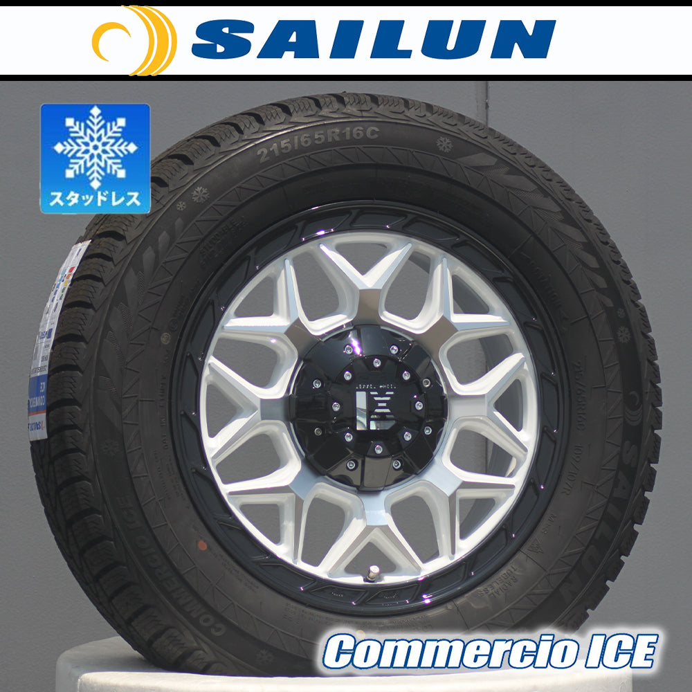 [Car model] Hiace 200 series | Studless 2024 SAILUN Commercio ICE 215/65R16 16 inch InFerno tire wheel set of 4 Vehicle inspection compatible [j1197103732]