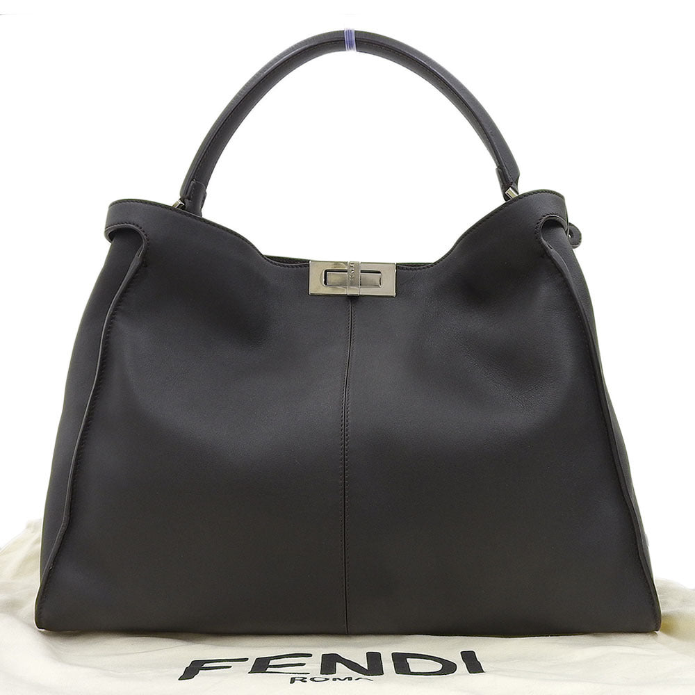 Fendi 8BN304 Handbag Leather Dark Brown [r1203394147]