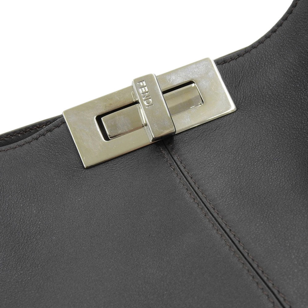 Fendi 8BN304 Handbag Leather Dark Brown [r1203394147]