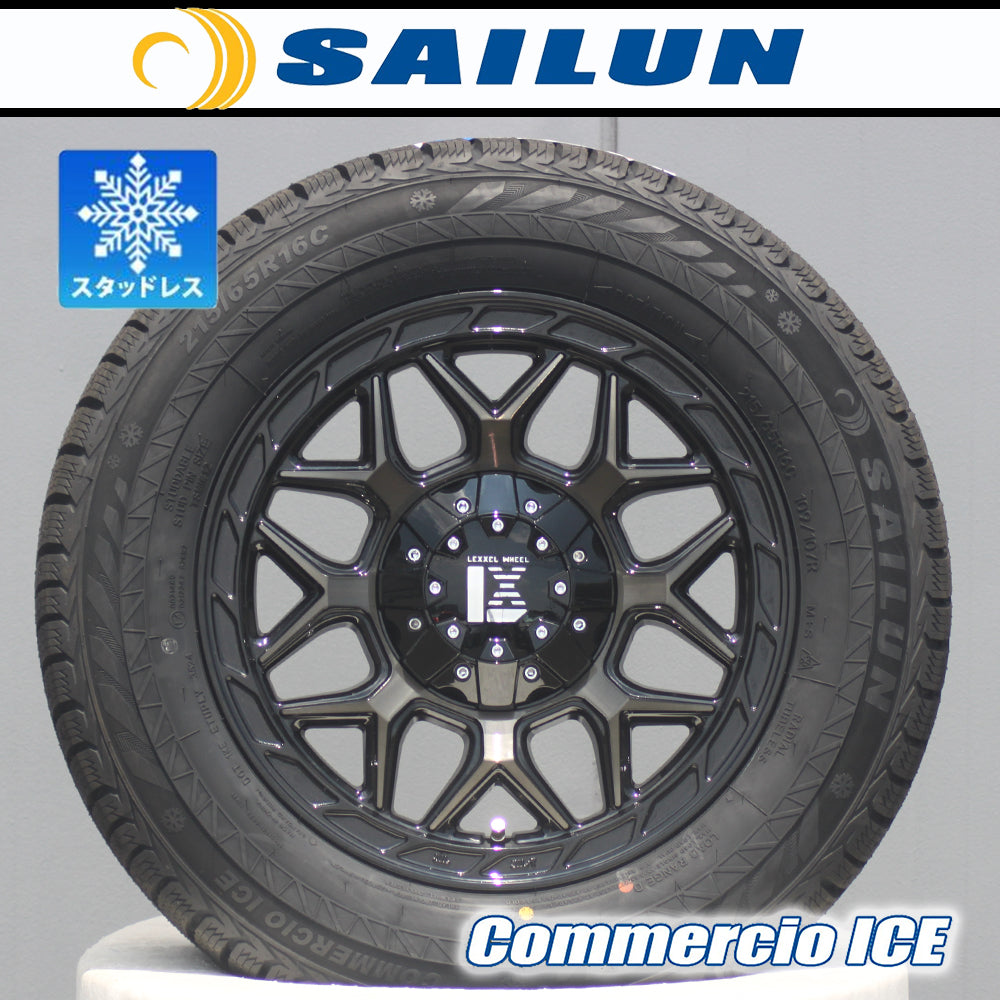 [Car model] Hiace 200 series | 2024 studless siren 215/65R16 16-inch tires and wheels 4 new LEXXEL InFerno vehicle inspection compatible [p1205500764]