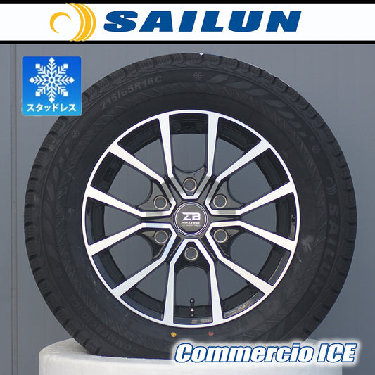[Studless] Hiace 200 Series HIACE 2024 Vehicle Inspection Compatible SAILUN Commercio ICE 215/65R16 16 Inch Tire Wheel New Set of 4 [f1205490784]