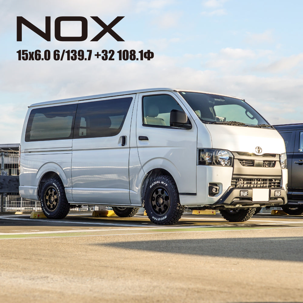 2024-2025 Studless Set of 4 Levi Knox NOX 15x6.0J 6/139.7+32 MBK Bridgestone VL10 195/80R15 Regius Ace HIACE [m1205643148]