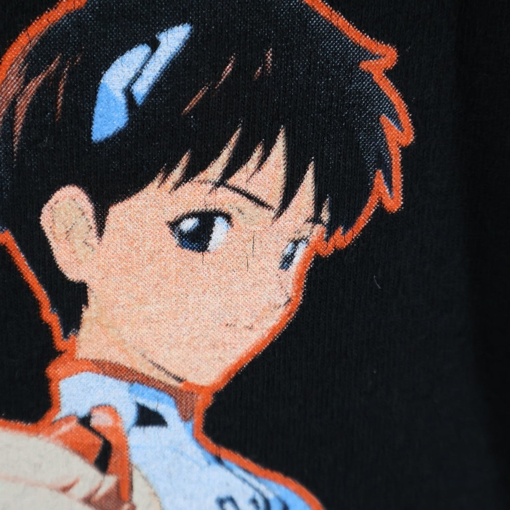 Neon Genesis Evangelion Vintage Print Short Sleeve T-Shirt Black [q1206075269]