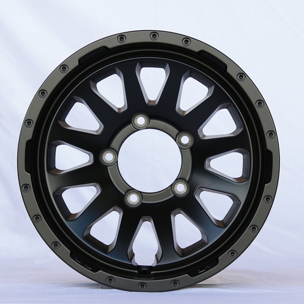 MUD-ZEUS 16 Inch 5.5J -20 Matte Black Wheels + DUNLOP GRANDTREK PT5 225/70R16 103H Tires [b1211577037]