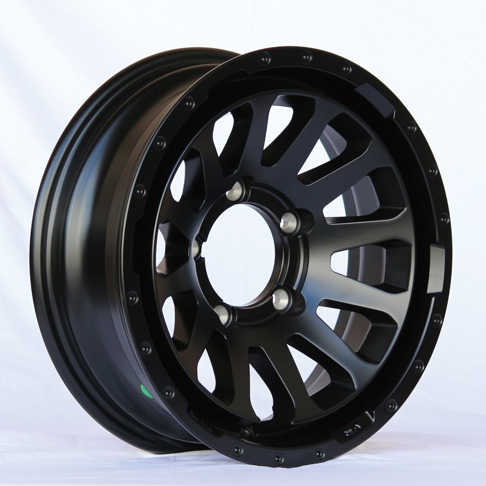 MUD-ZEUS 16 Inch 5.5J -20 Matte Black Wheels + DUNLOP GRANDTREK PT5 225/70R16 103H Tires [b1211577037]