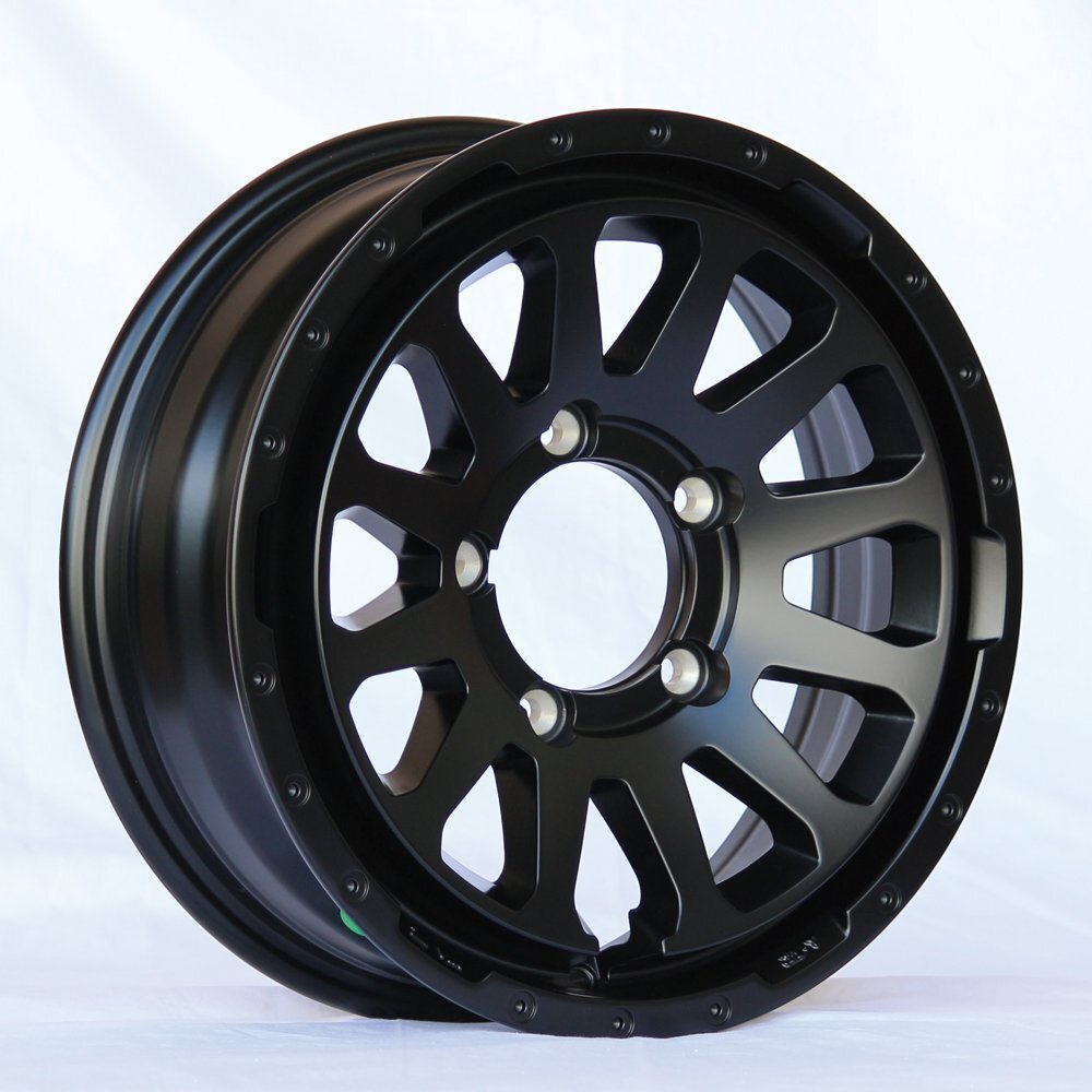 MUD-ZEUS 16 inch Matte Black Wheels + DUNLOP GRANDTREK PT5 225/70R16 Tires [e1211580330]