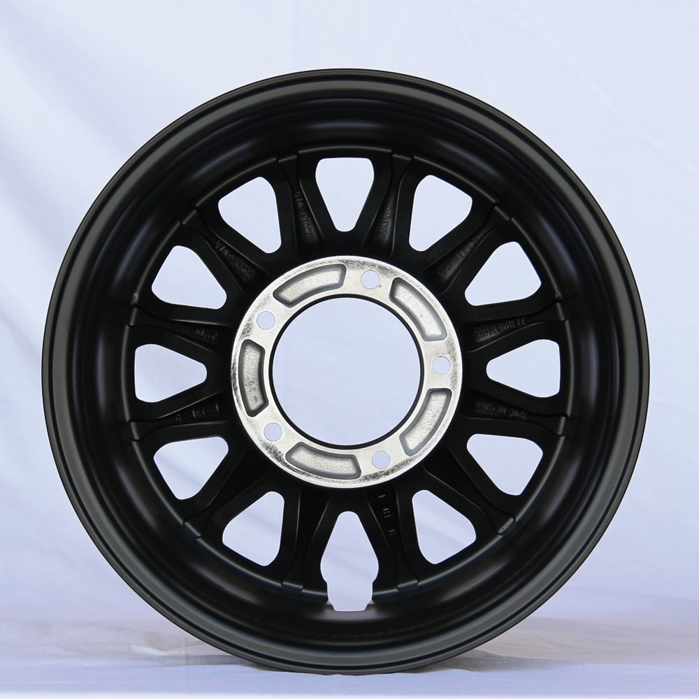 MUD-ZEUS Jimny 5.5J-20 Matte Black Wheel + DUNLOP GRANDTREK PT5 175/80R16 Tire Set of 4 [f1211584073]