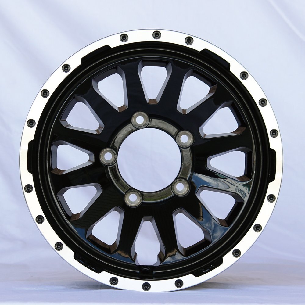 MUD-ZEUS Jimny 5.5J-20 Gloss Black DUNLOP GRANDTREK AT5 175/80R16 Set of 4 [f1211587258]