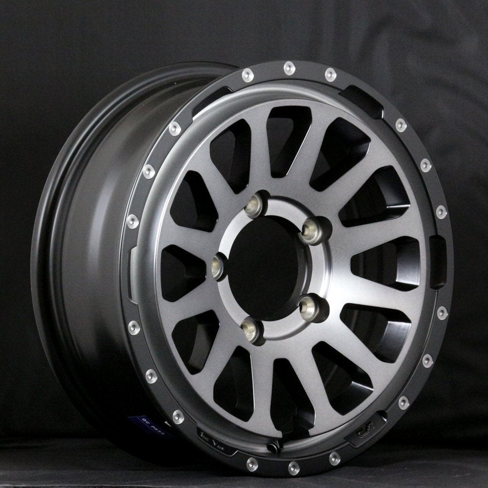 MUD-ZEUS Jimny 5.5J+20 Light Black Coat DUNLOP GRANDTREK AT5 175/80R16 91S Set of 4 [b1211586151]