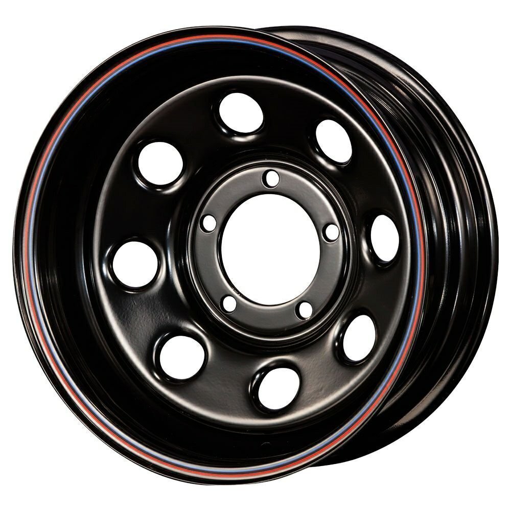 Matsudoya Third Son Tetsuhachi 6.0J -40 Black + DUNLOP GRANDTREK AT5 175/80R16 91S Set of 4 Tires [q1211888783]