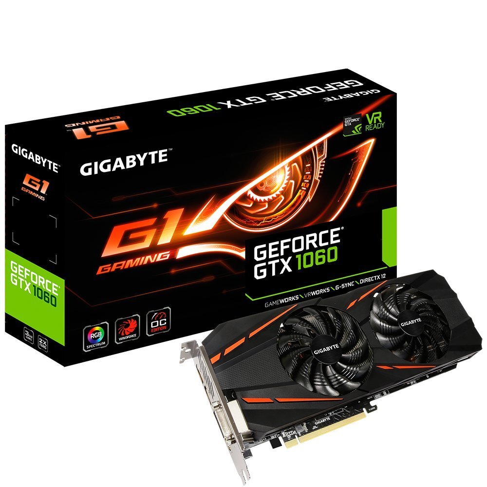 Gigabyte nVidia GeForce GTX 1060 G1 Gaming OC 6GB GDDR5 Graphics Card [t1216566193]