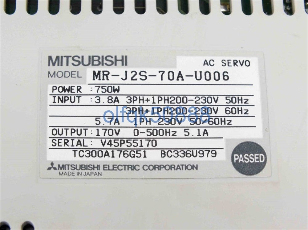 MITSUBISHI MR-J2S-70A-U006 Servo Amplifier [u1100877216]