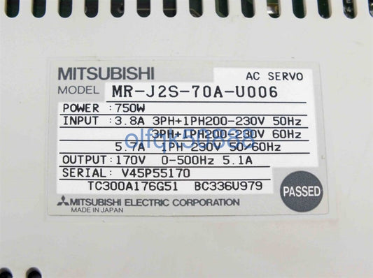 MITSUBISHI MR-J2S-70A-U006 Servo Amplifier [u1100877216]