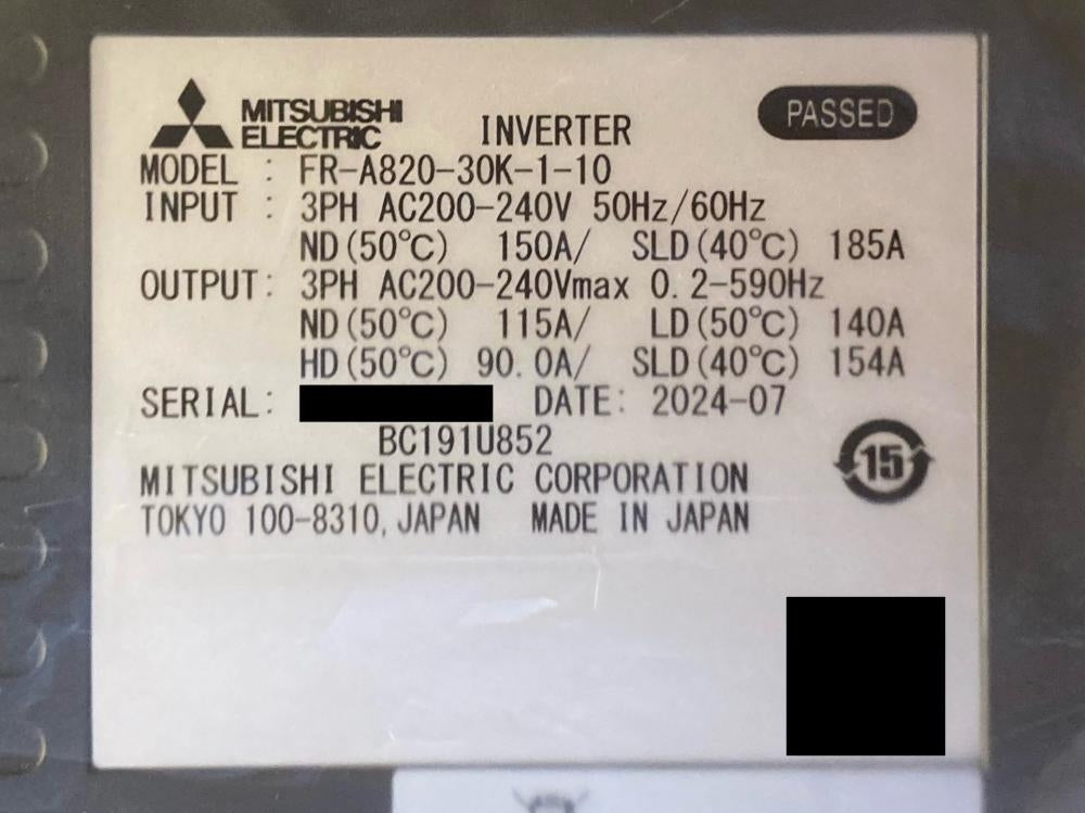 Mitsubishi Electric FR-A820-30K-1-10 Inverter (open box) [1231152960]