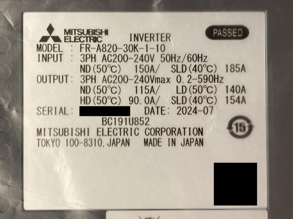 Mitsubishi Electric FR-A820-30K-1-10 Inverter (open box) [b1231151913]