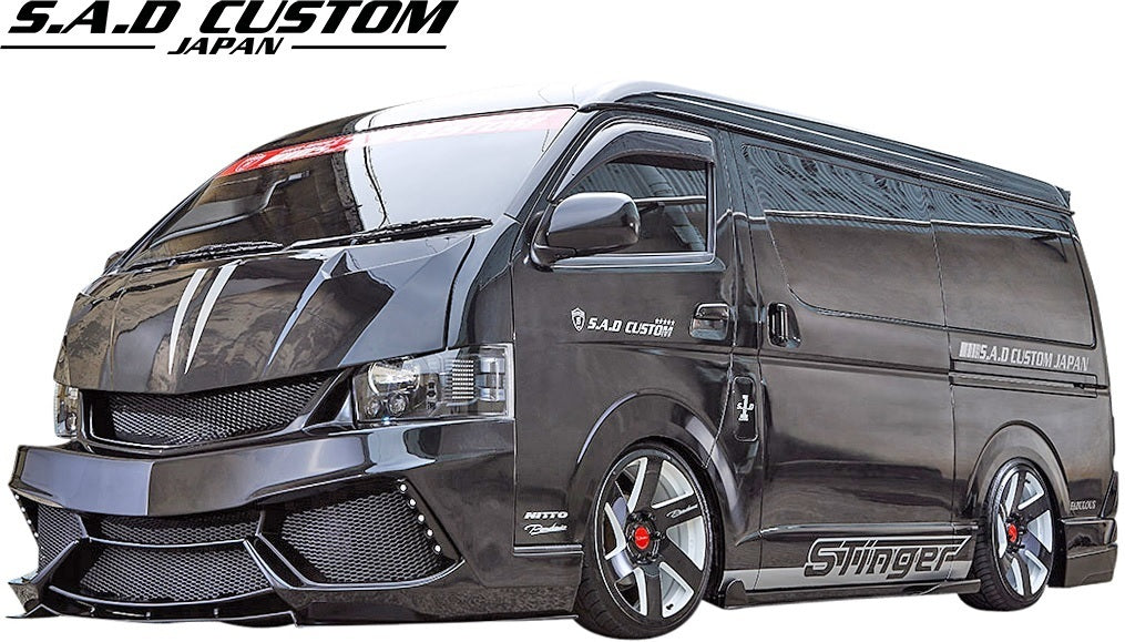 [M’s] Type 4 200 Hiace (Wide) S.A.D CUSTOM JAPAN STINGER Face Kit / FRP Unpainted HIACE WIDE Aero Parts Stinger [1050143114]