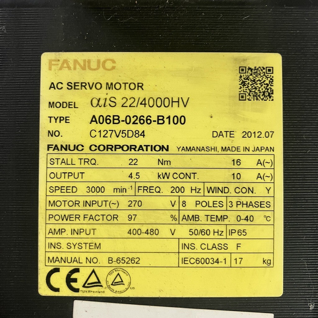 FANUC A06B-0266-B100 AC Servo Motor [b1147023159]