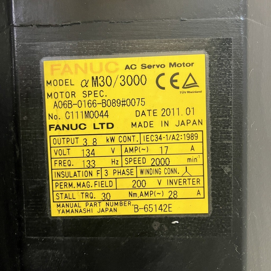 FANUC A06B-0166 B089 Servo Motor MODEL αM30/3000 [n1147001145]