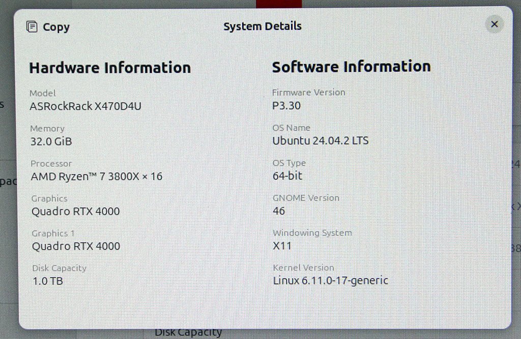 NVIDIA Quadro RTX4000 AMD Ryzen7 3800X Custom PC 32GB RAM 1TB SSD 850W Power Supply (for parts or not working) [p1245045329]