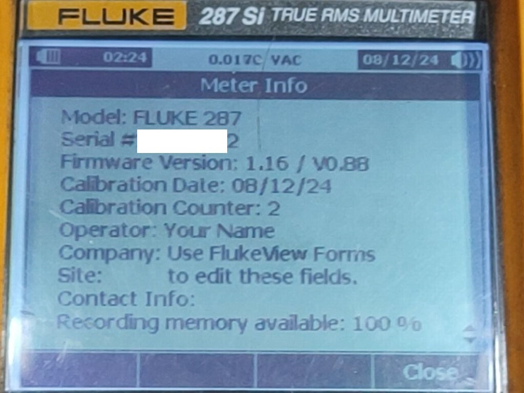 Fluke 287Si Multimeter General-Purpose Test Lead Soft Case [s1148960762]