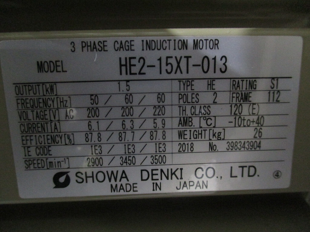 SHOWA AH-H15-L213 Electric Blower Low Noise 1.5KW [f1169546109]