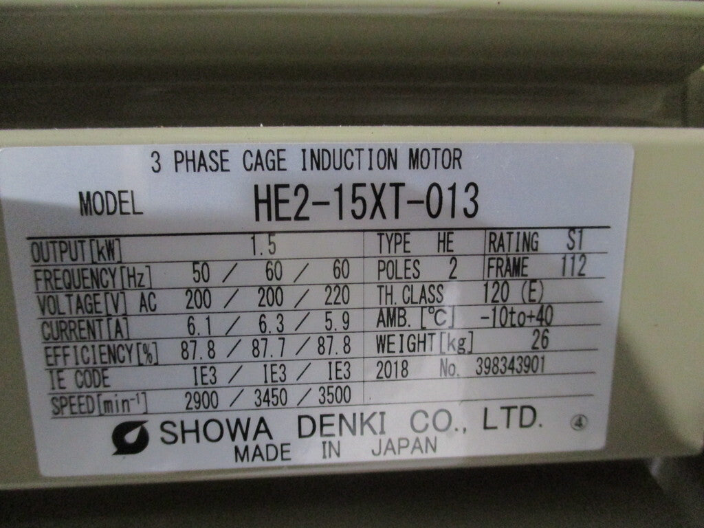 SHOWA AH-H15-L213 Electric Blower Low Noise 3P 1.5KW [n1169535975]
