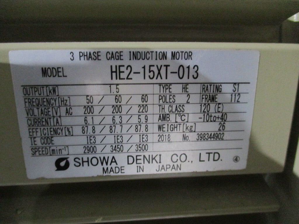 SHOWA AH-H15-L213 Electric Blower Low Noise 3P 1.5KW [c1169538909]