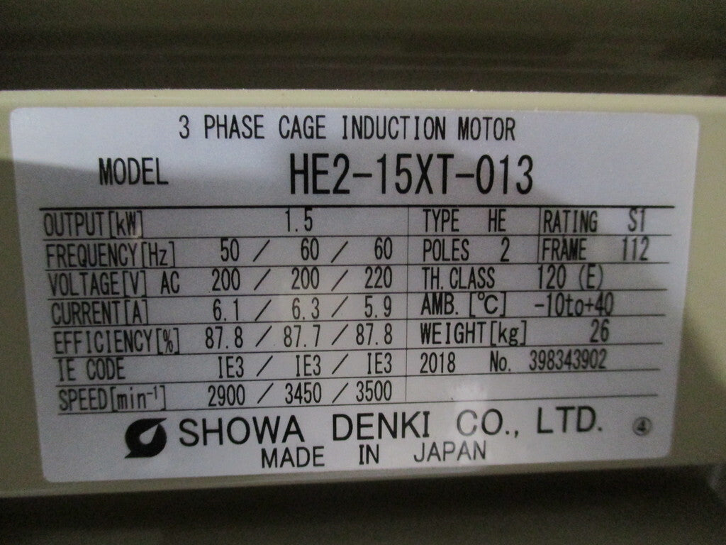 SHOWA AH-H15-L213 Electric Blower Low Noise 3P 1.5KW [j1169540140]