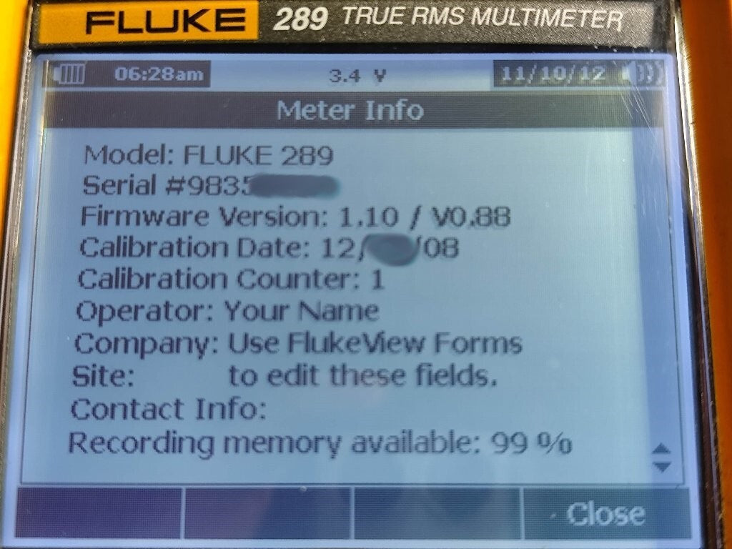Fluke 289 Digital Multimeter with Calibration and Temperature Probe Included [u1177700977]