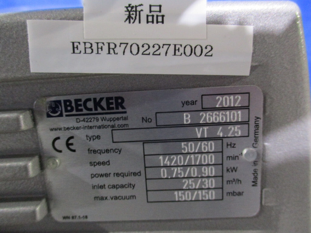 BECKER D-42279 Rotary Vane Vacuum Pump D 80 BY4 P [h1178348203]