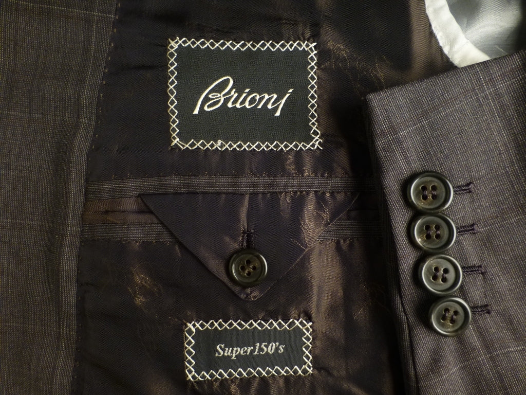 ◆Brioni suit 52R W88 Good condition Super150 Brown check PALATINO Brioni [t1197121729]