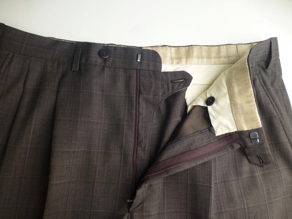 ◆Brioni suit 52R W88 Good condition Super150 Brown check PALATINO Brioni [t1197121729]