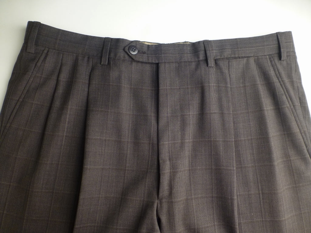 ◆Brioni suit 52R W88 Good condition Super150 Brown check PALATINO Brioni [t1197121729]