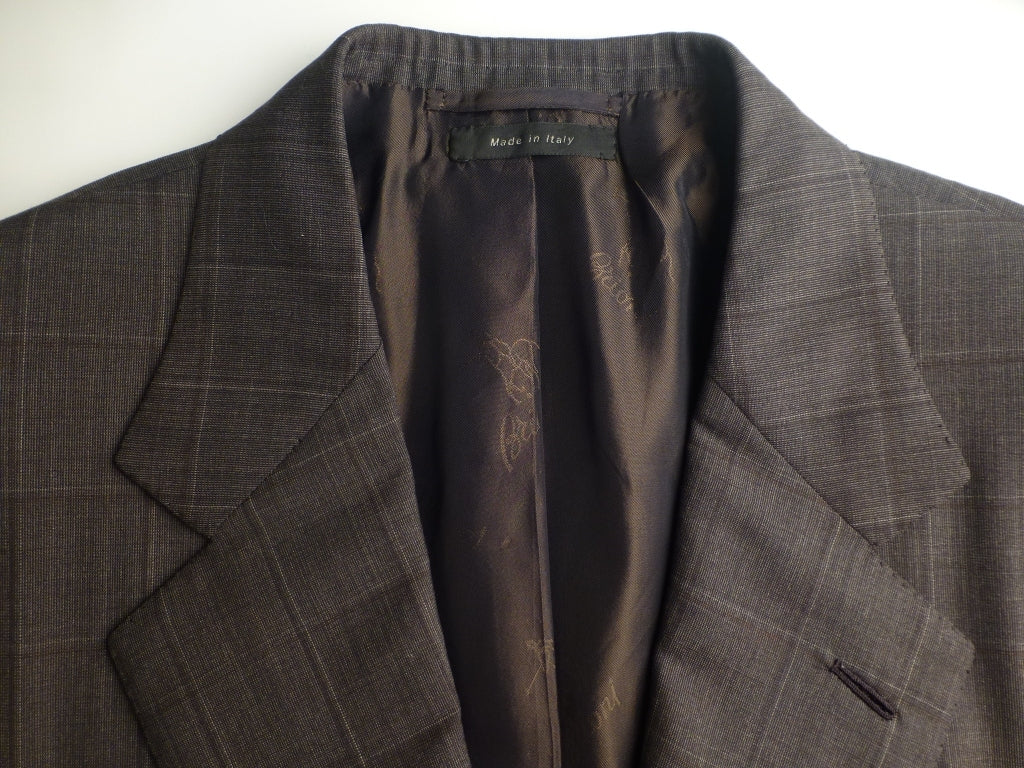 ◆Brioni suit 52R W88 Good condition Super150 Brown check PALATINO Brioni [t1197121729]
