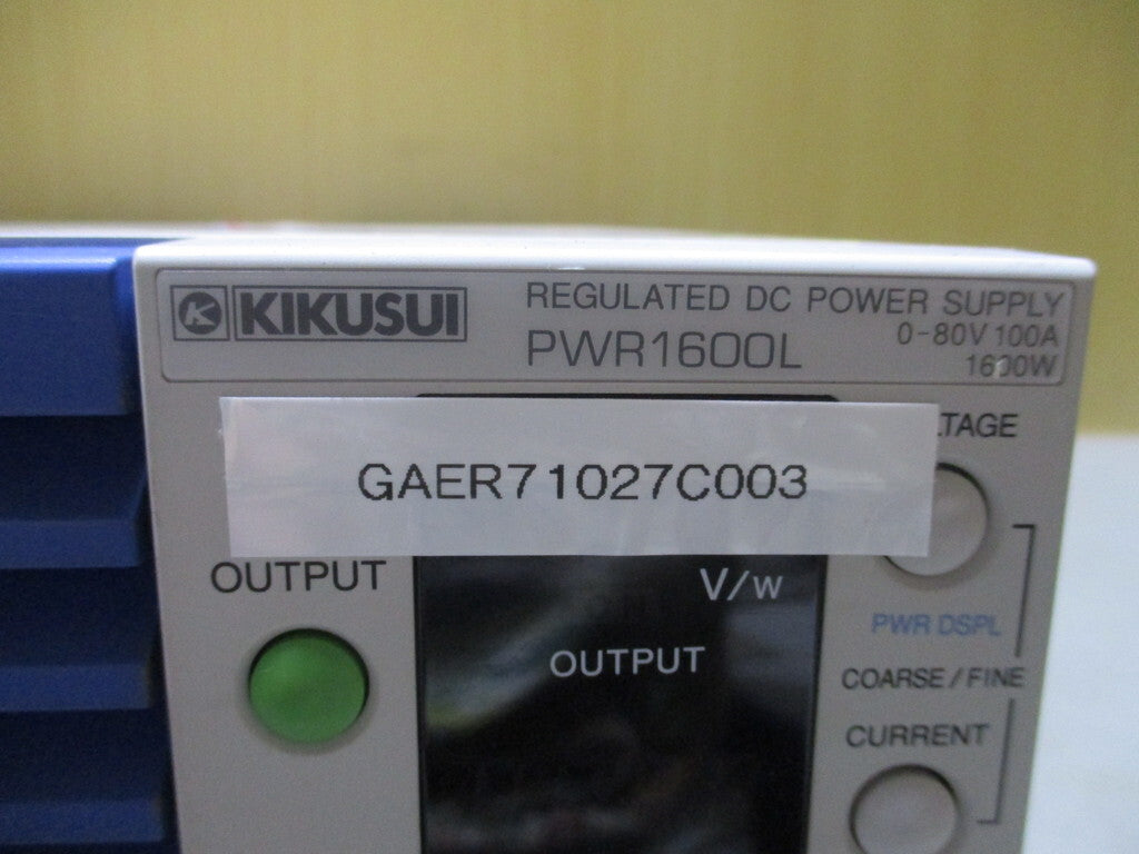 KIKUSUI PWR1600L Regulated DC Power Supply 0-80V 0-100A 1600W [e1207938075]