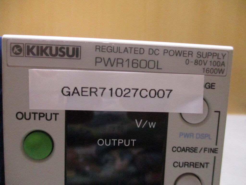 KIKUSUI PWR1600L Regulated DC Power Supply 0-80V 0-100A 1600W [v1207972701]