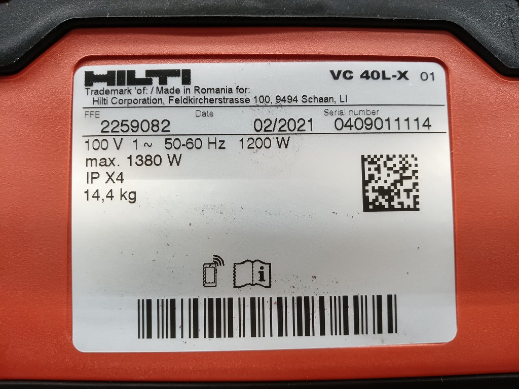 HILTI VC40L-X Vacuum Cleaner Dust Collector [p1210001464]