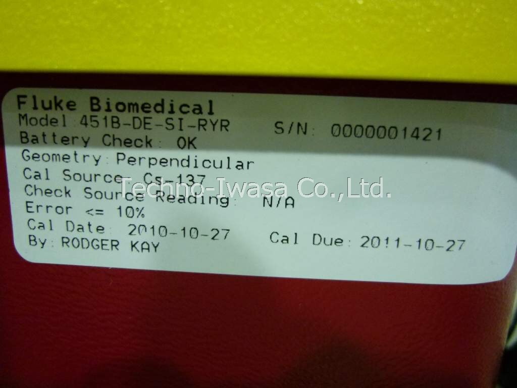 Fluke Biomedical 451B-DE-SI Ion Chamber Survey Meter [x1237336660]