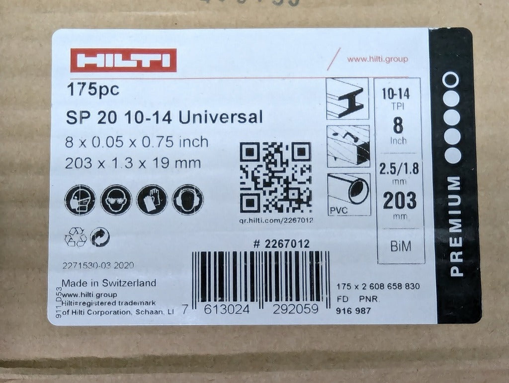 HILTI SP20 1014 Reciprocating Saw Blade 203mm Multipurpose 350 Pieces Set [d1196747291]