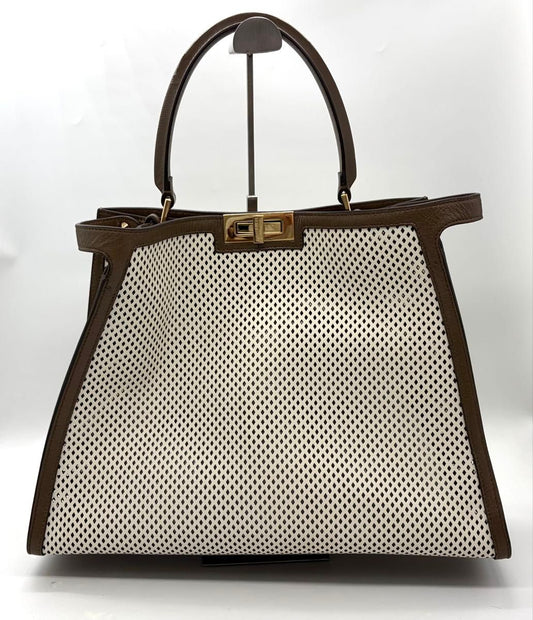 Fendi Peekaboo X-Light Handbag Brown White [z675365016]