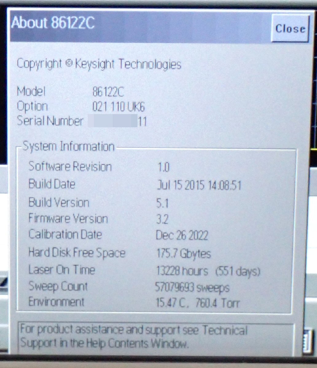 RT54560◆KEYSIGHT/Keysight 86122C Opt.021/110/81000FI Multi-Wavelength Meter Optical Wavelength Meter 1270-1650nm [No Return Guaranteed]