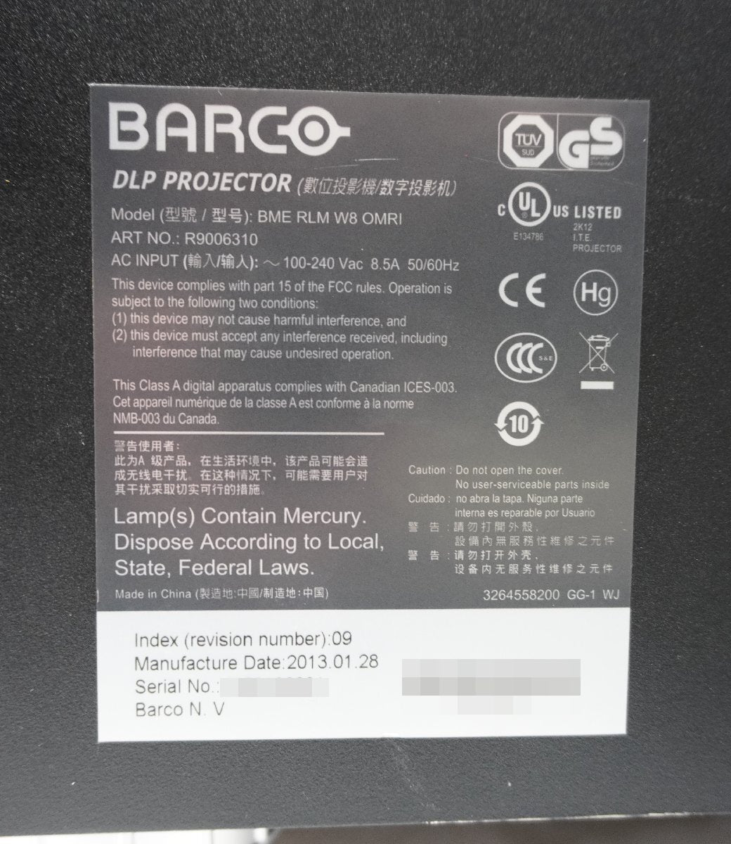 Barco RLM-W8 DLP Digital Projector [b1229669390]