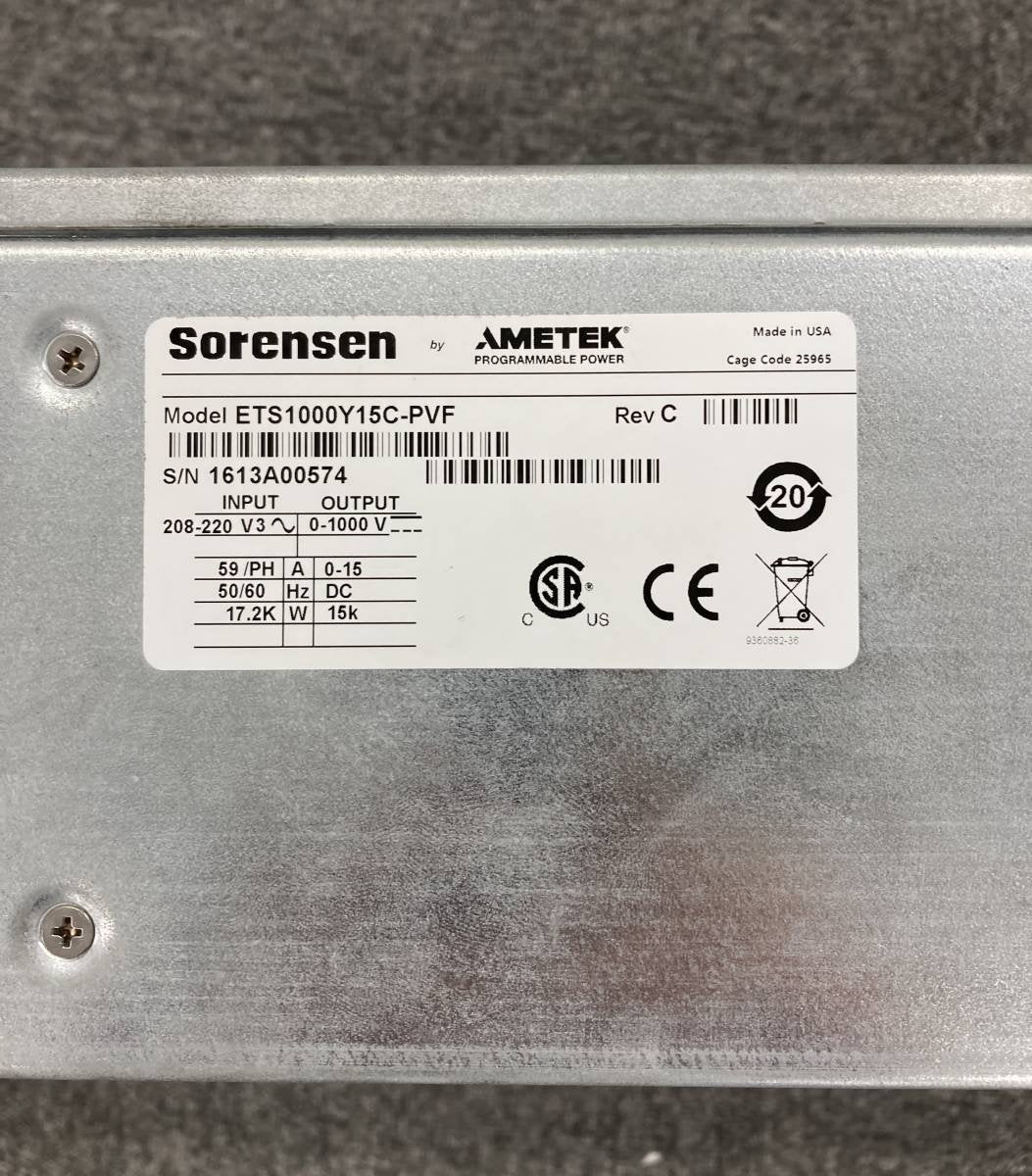 Ametek Elgar ETS1000Y15C TerraSAS Photovoltaic Simulator [d1127898410]