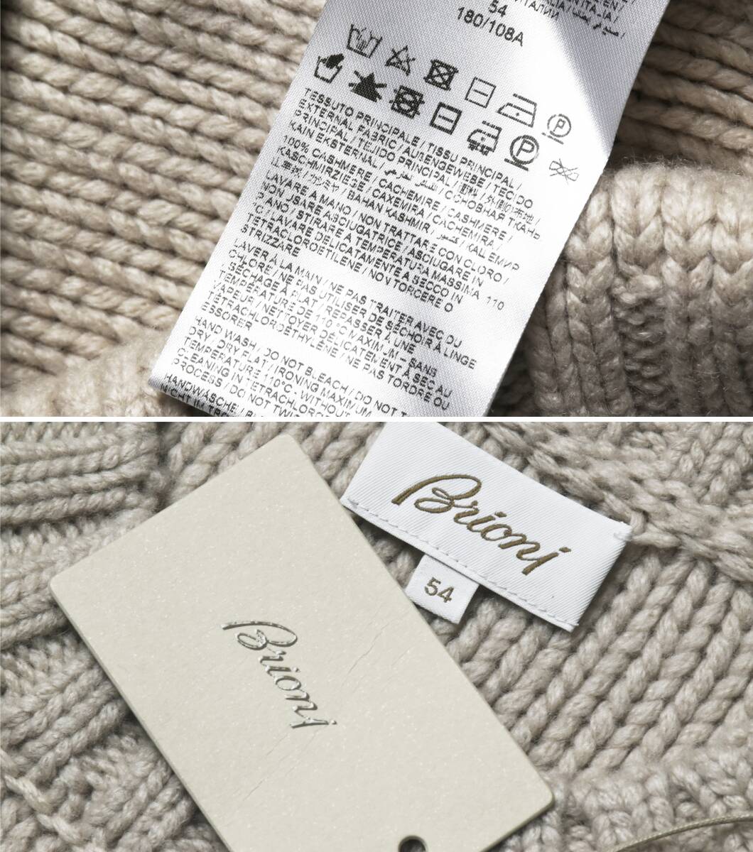 650,000 [Brioni Brioni New] 100% of the highest quality cashmere ◇ Luxurious volume that will make you feel happy ◇ Designed knitting! Thick low gauge cashmere sweater [m1211626815]