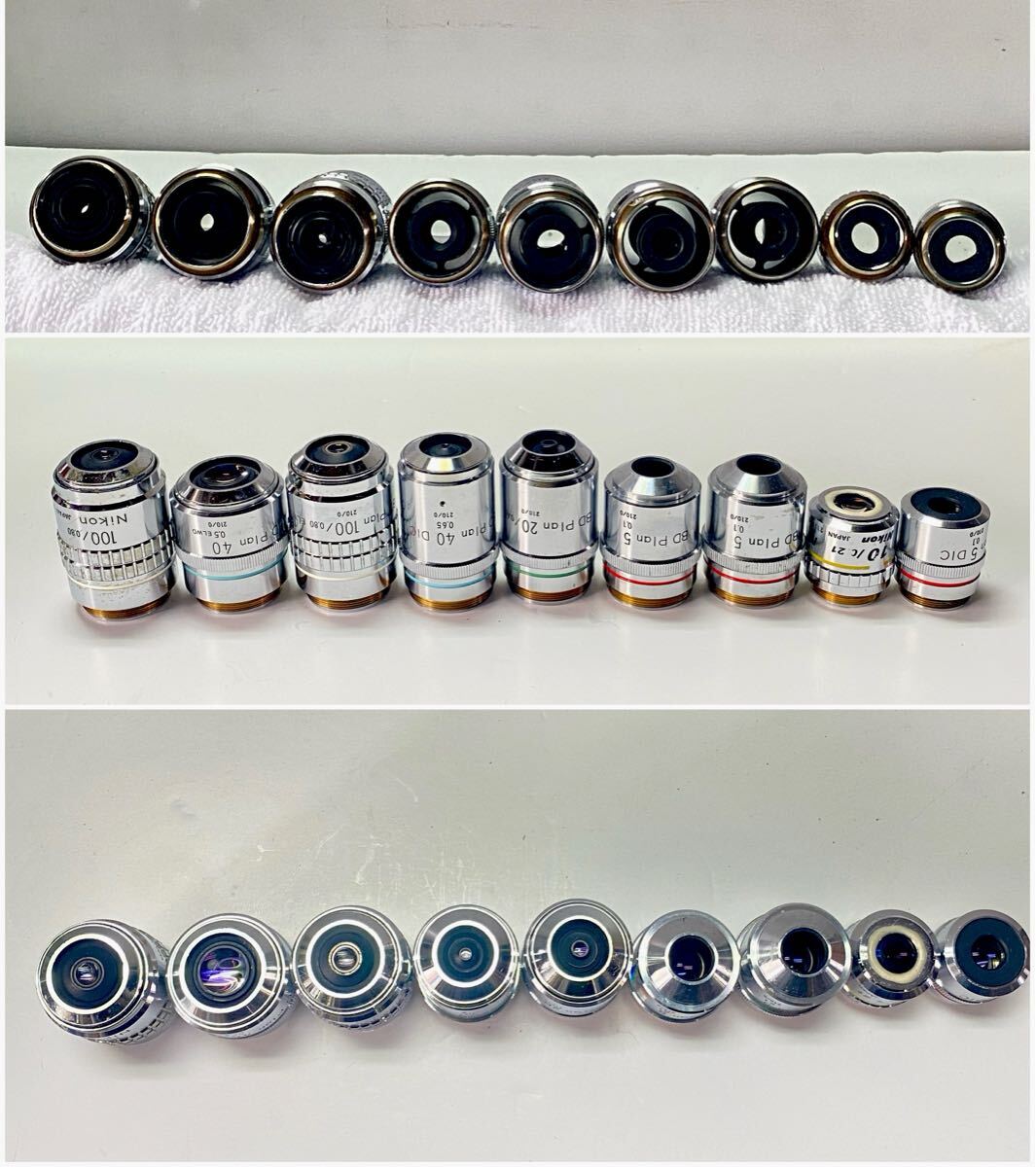 Nikon Microscope 15 Objective Lenses + 7 Eyepiece Lenses Unused [v1186326701]